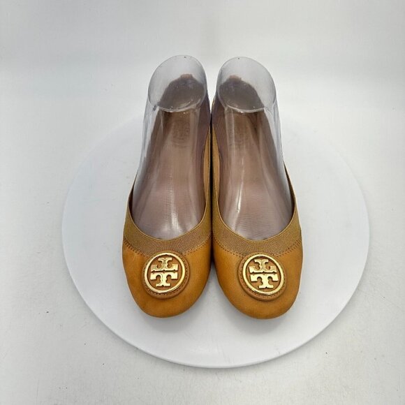 Tory Burch Caroline Women Size 5M Mustard Patent Leather Ballet Flat Shoes - Picture 3 of 14